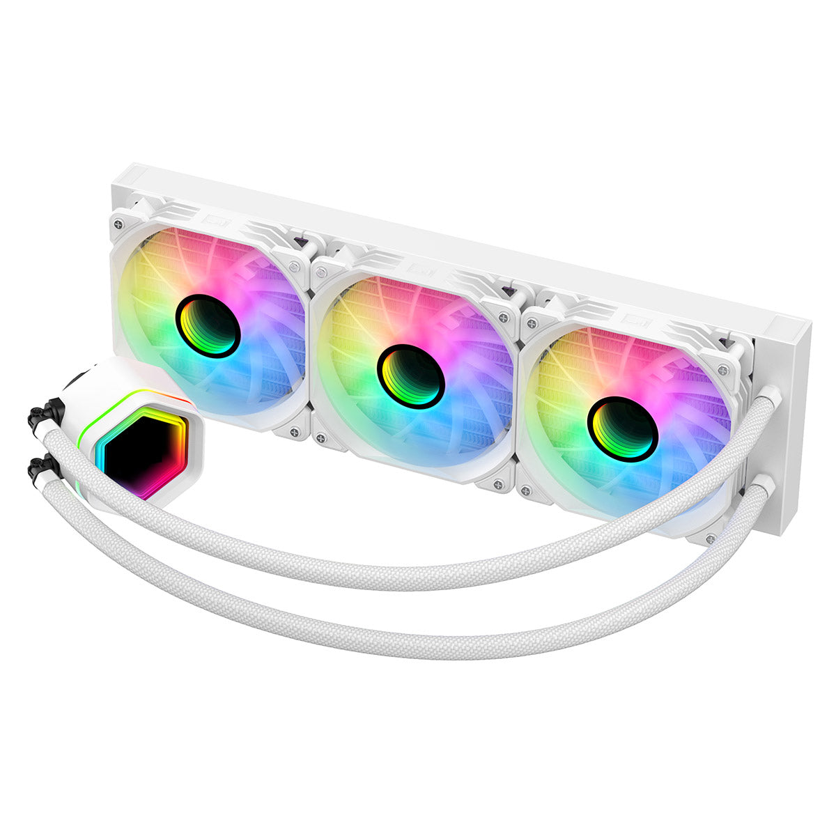 Powercool Edge White ARGB All-In-One 360mm Intel and AMD CPU Infinity Watercooler - Destello