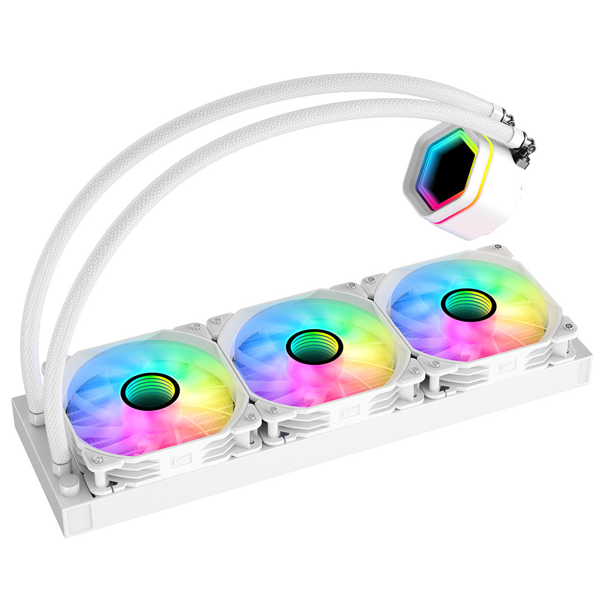 Powercool Edge White ARGB All-In-One 360mm Intel and AMD CPU Infinity Watercooler - Destello
