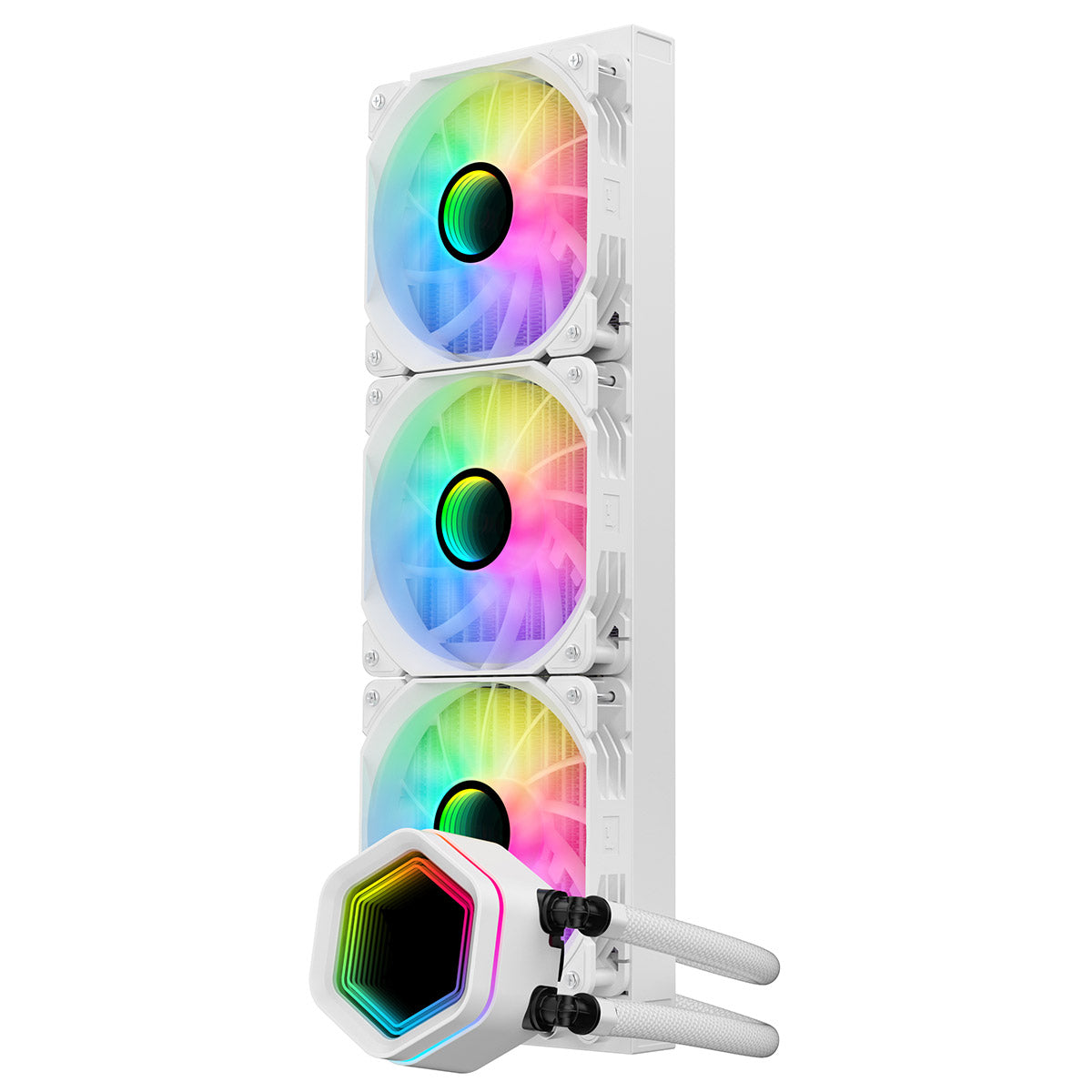 Powercool Edge White ARGB All-In-One 360mm Intel and AMD CPU Infinity Watercooler - Destello