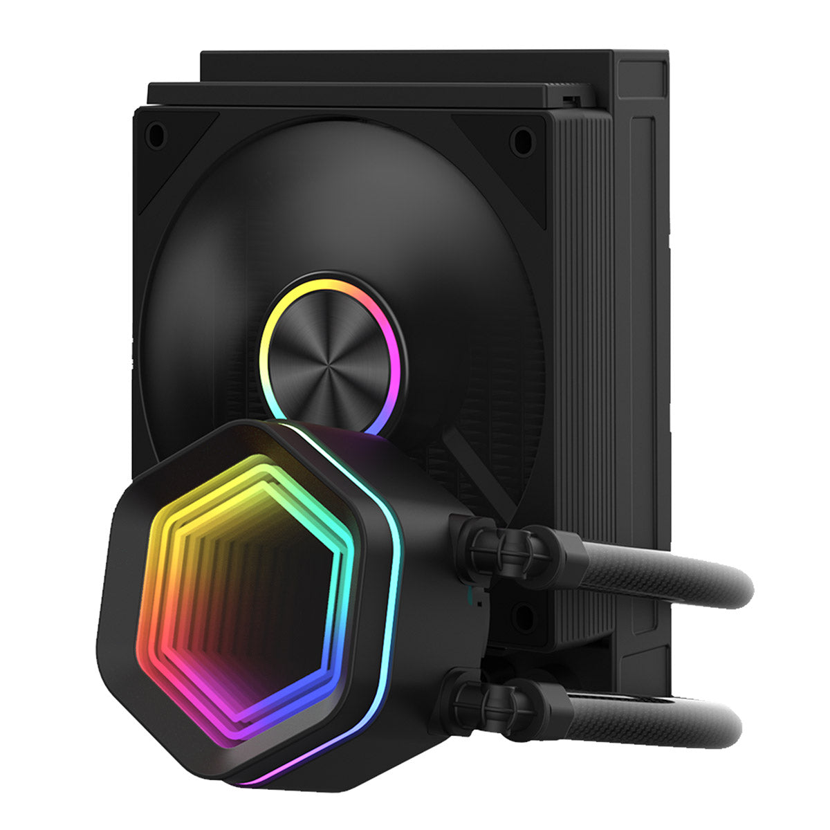 Powercool Velocity Black ARGB All-In-One 120mm Intel and AMD FDB Infinity Watercooler - Destello
