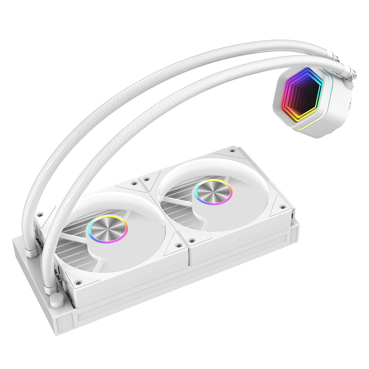 Powercool Velocity White ARGB All-In-One 240mm Intel and AMD FDB Infinity Watercooler - Destello