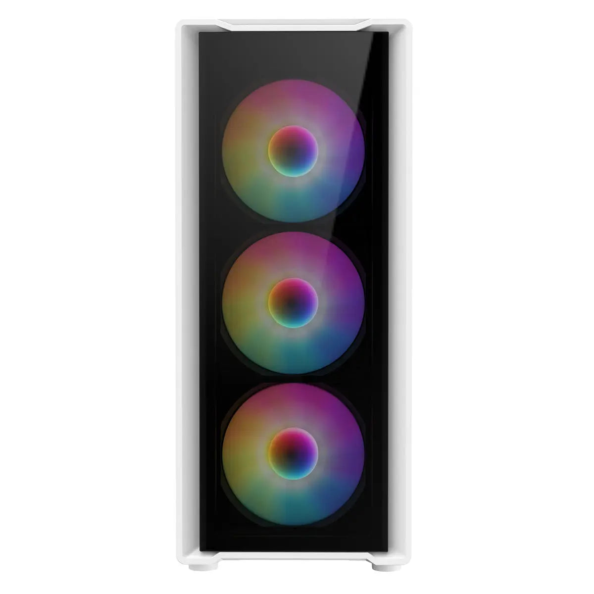 CiT Blade White ATX Gaming Case with Tempered Glass Panels with 70 Percent Tint with 6 x Inner-Ring ARGB Fans and 6-Port Hub