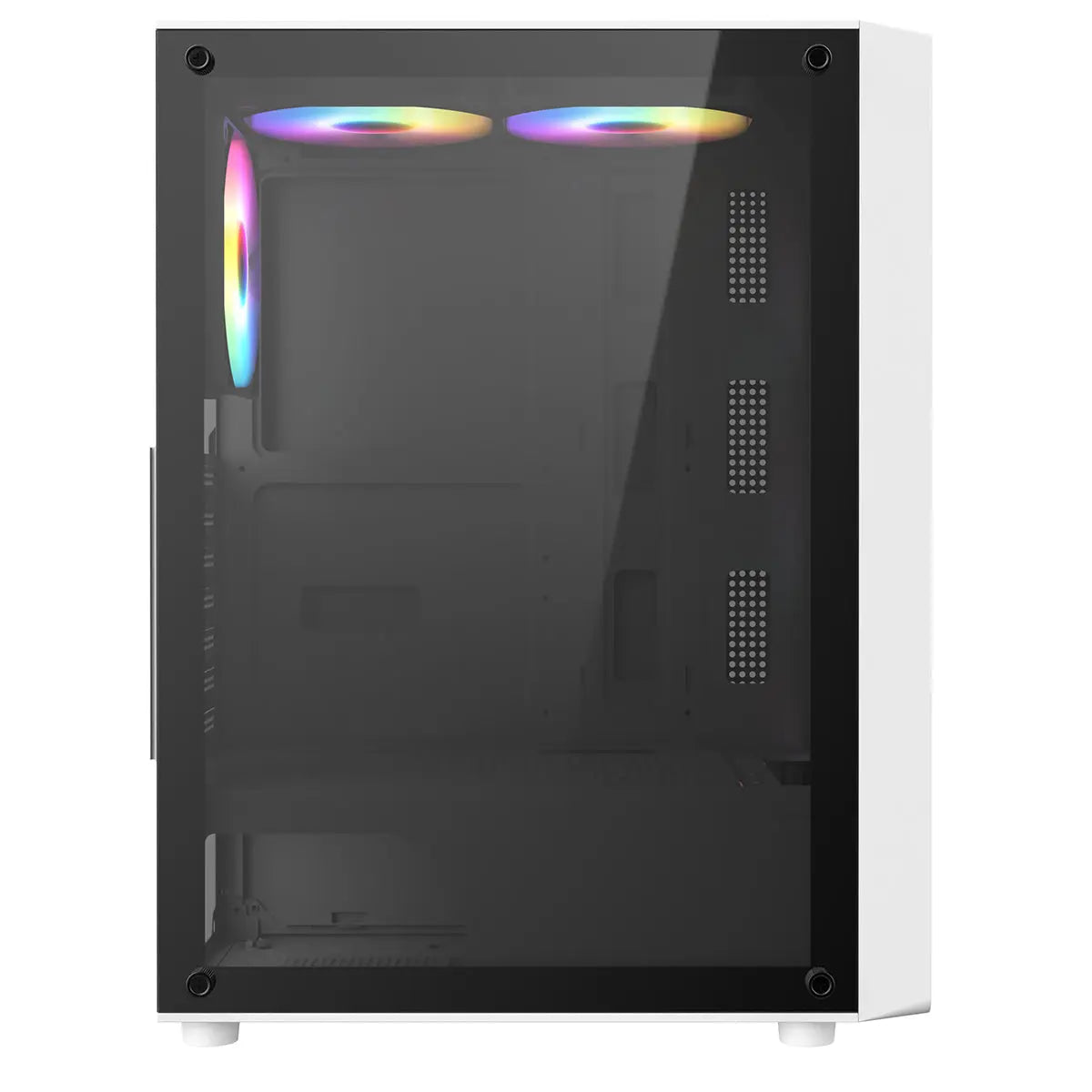 CiT Blade White ATX Gaming Case with Tempered Glass Panels with 70 Percent Tint with 6 x Inner-Ring ARGB Fans and 6-Port Hub CiT