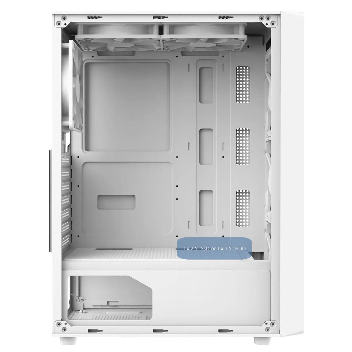 CiT Blade White ATX Gaming Case with Tempered Glass Panels with 70 Percent Tint with 6 x Inner-Ring ARGB Fans and 6-Port Hub CiT