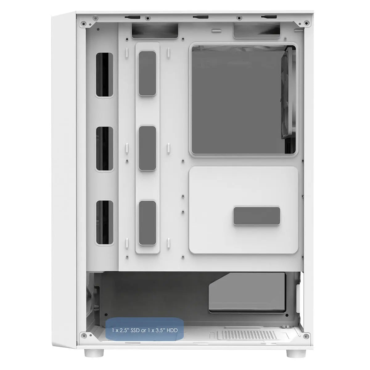 CiT Blade White ATX Gaming Case with Tempered Glass Panels with 70 Percent Tint with 6 x Inner-Ring ARGB Fans and 6-Port Hub CiT