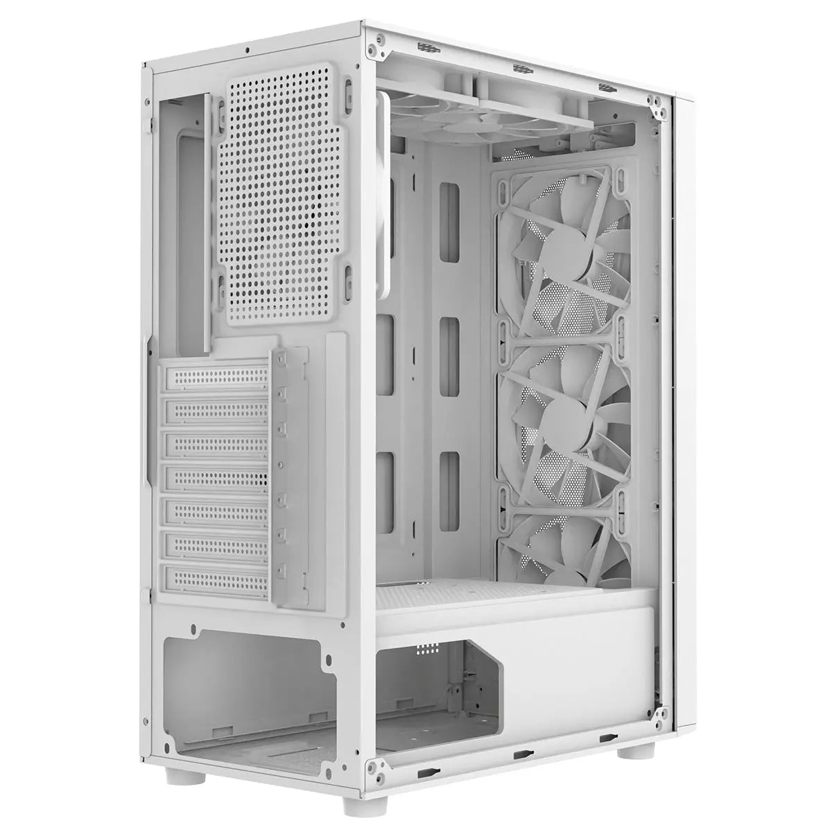 CiT Carisma White ATX Gaming Case with Mesh and ABS Front and Tempered Glass Side Panel with 6 x ARGB Fans and 6-Port MB Sync Hub CiT
