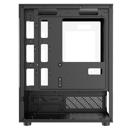 CiT Celsius Black Micro-ATX Gaming Cube | Tempered Glass Front & Side Panels | 3 x CiT RGB Fans