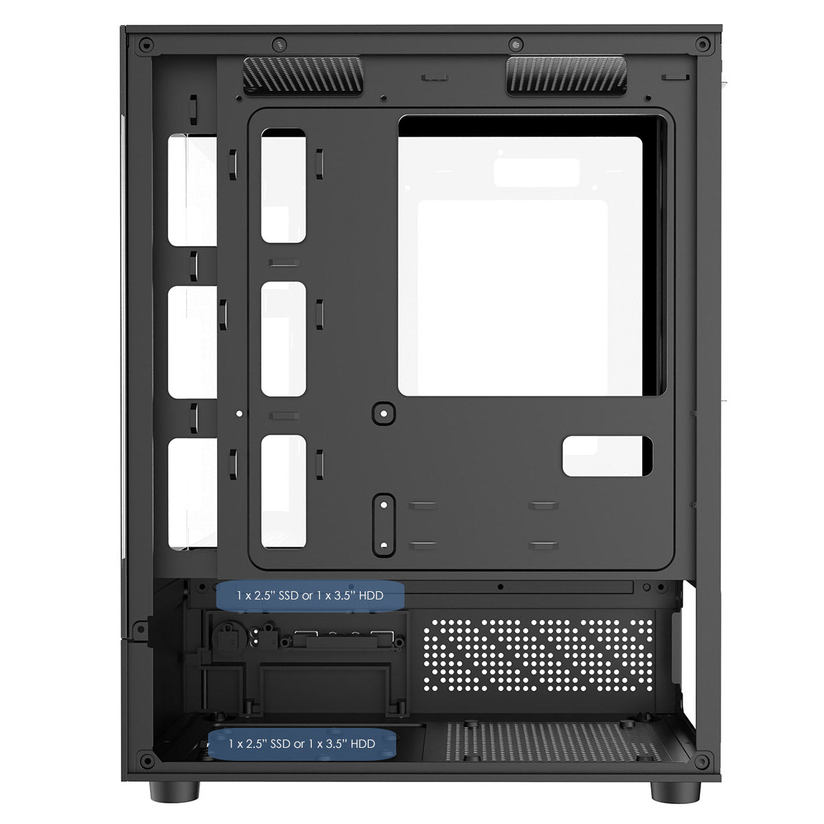 CiT Celsius Black Micro-ATX Gaming Cube | Tempered Glass Front & Side Panels | 3 x CiT RGB Fans