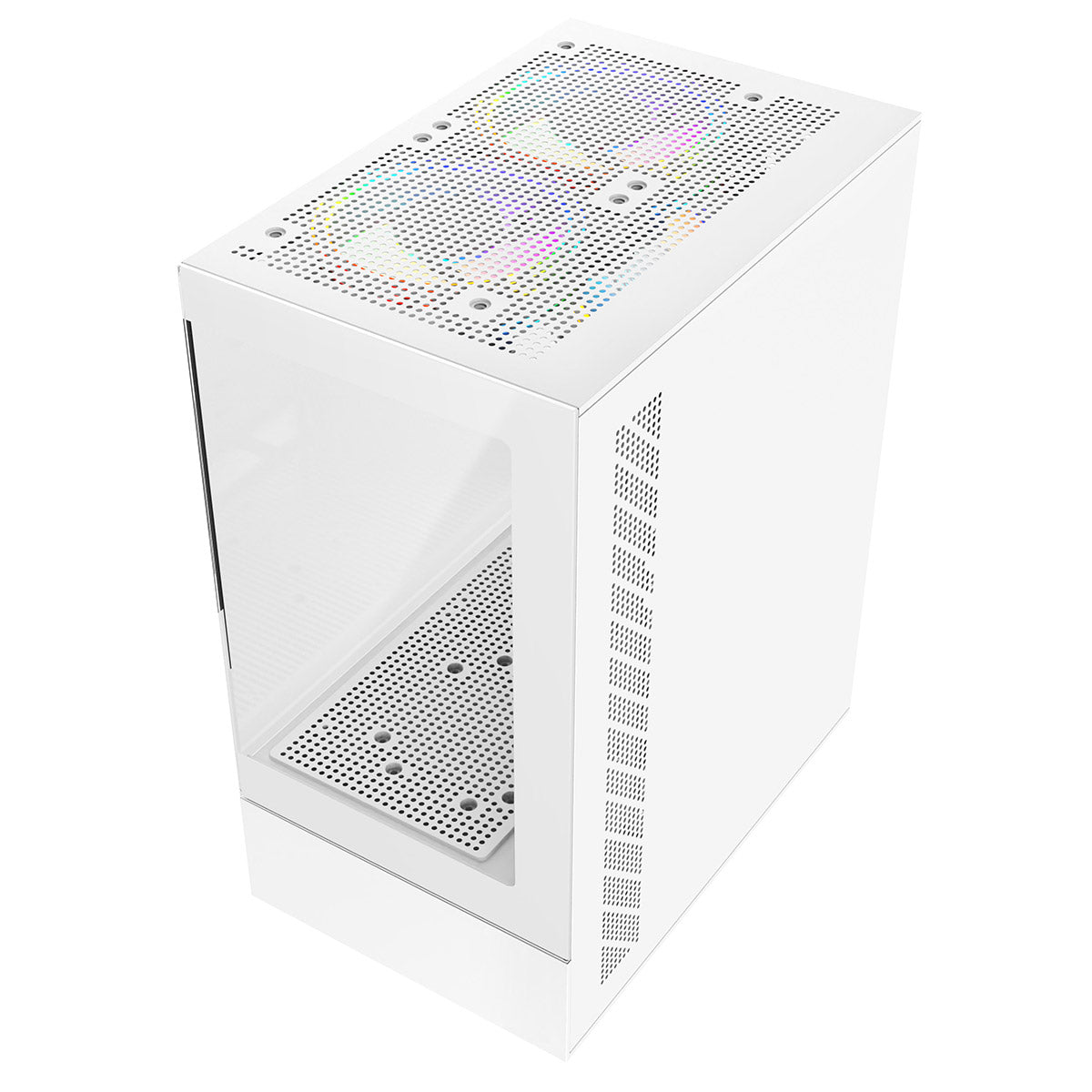 CiT Celsius White Micro-ATX Gaming Cube | Tempered Glass Front & Side Panels | 3 x CiT RGB Fans