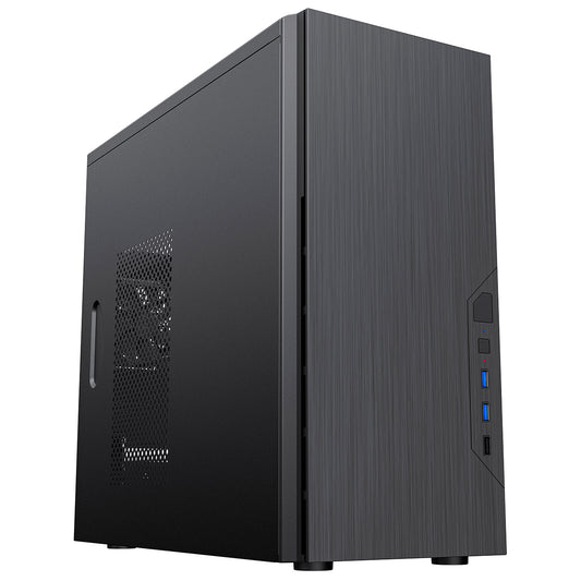 CiT Course Micro ATX Case Brushed Aluminium 8cm Fan