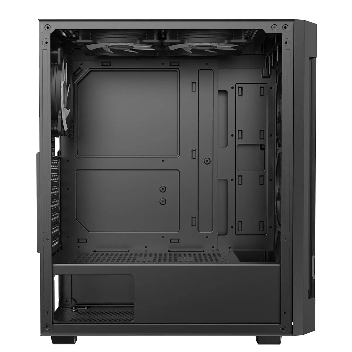 CiT Destroyer Black ATX Gaming Case with Tempered Glass Front and Side Panel with 6 x ARGB Fans and 6-Port MB Sync Hub CiT