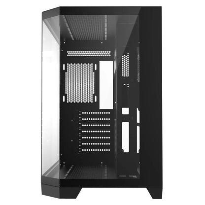 CiT DS360 Black ATX Gaming Case With Dual Chamber Panoramic Tempered Glass With 6 Port PWM Hub CiT