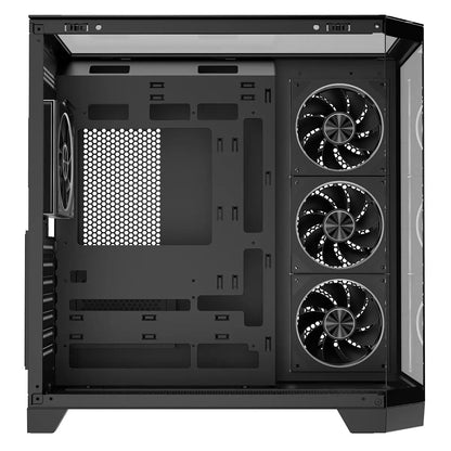 CiT DS360 PRO Black ATX Gaming Case With Dual Chamber Panoramic Tempered Glass With 4 x CiT Saturn PWM ARGB Fans and 6 Port PWM Hub