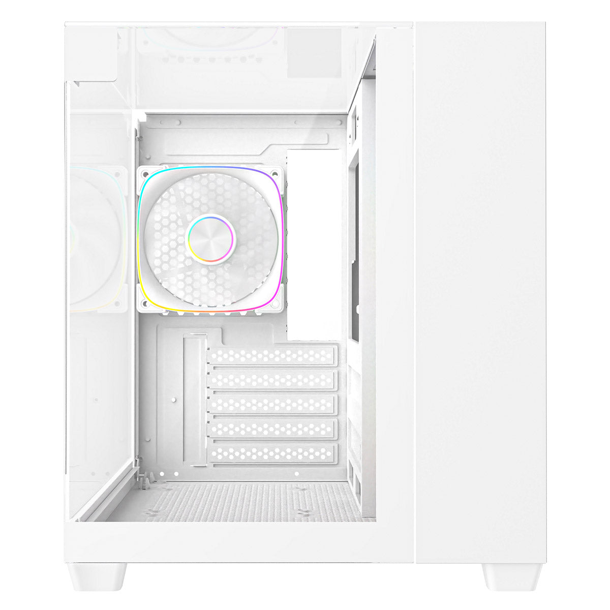 CiT Eclipse Mini White Micro-ATX Gaming Case With Three-Sided Tempered Glass and 3 x 120mm PWM ARGB Fans With 6-Port Hub Included