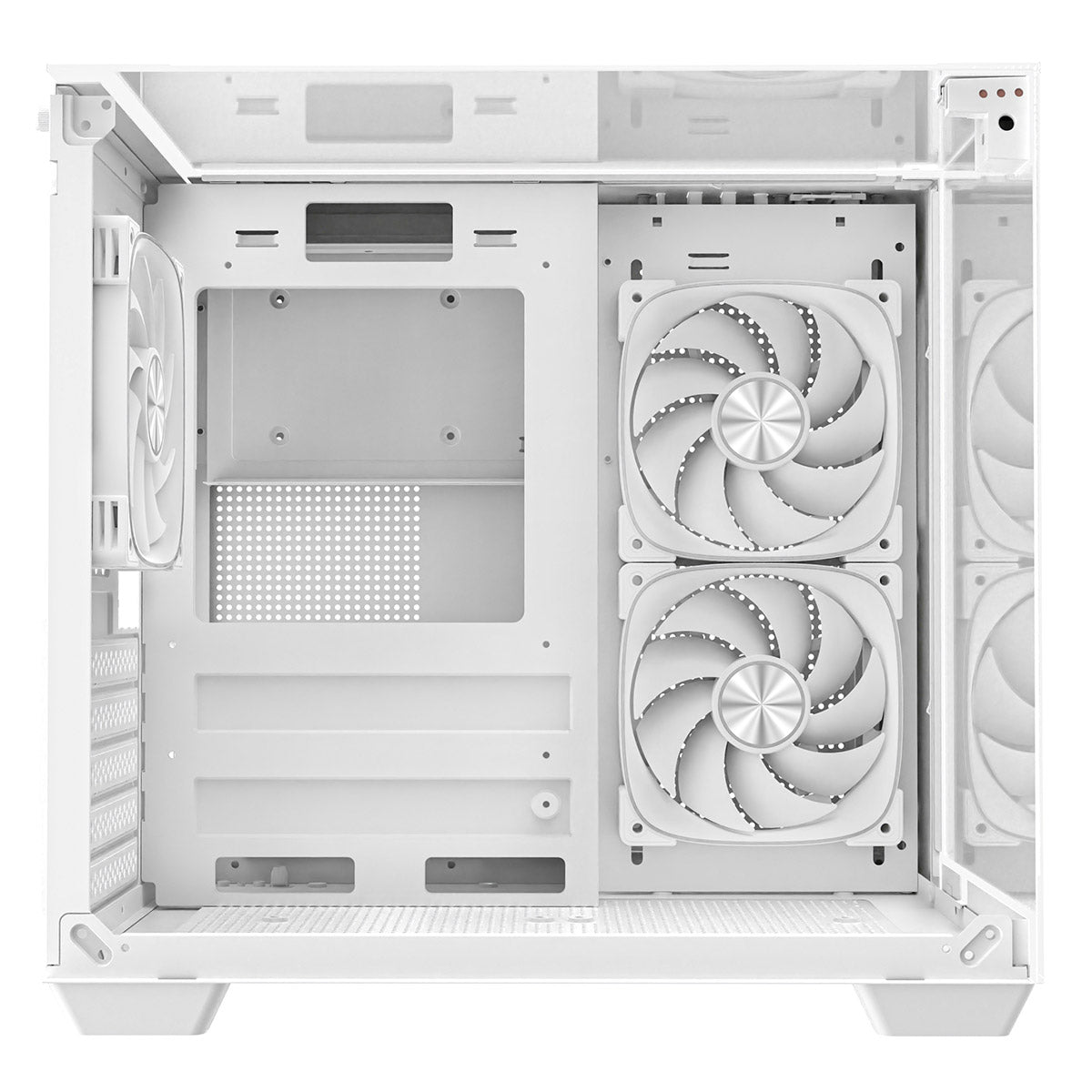 CiT Eclipse Mini White Micro-ATX Gaming Case With Three-Sided Tempered Glass and 3 x 120mm PWM ARGB Fans With 6-Port Hub Included - Destello