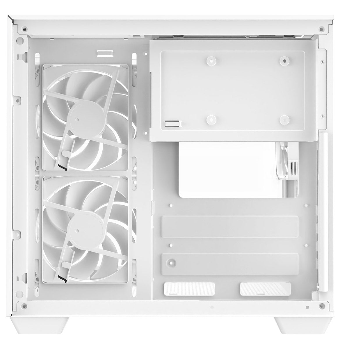 CiT Eclipse Mini White Micro-ATX Gaming Case With Three-Sided Tempered Glass and 3 x 120mm PWM ARGB Fans With 6-Port Hub Included - Destello