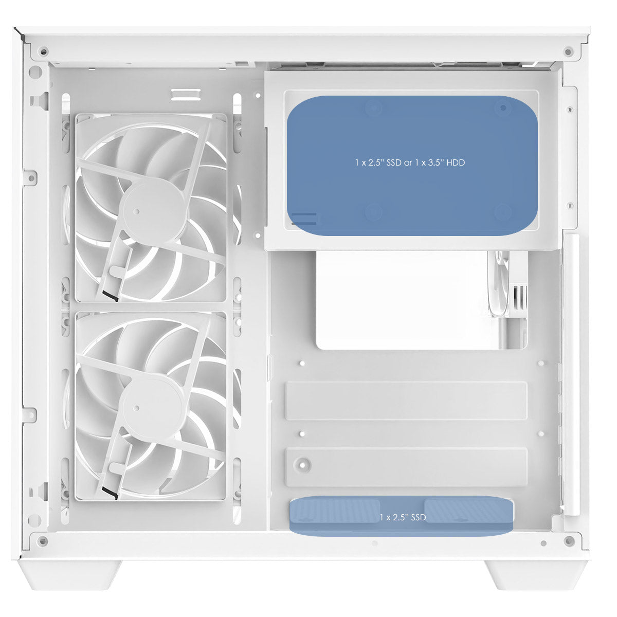 CiT Eclipse Mini White Micro-ATX Gaming Case With Three-Sided Tempered Glass and 3 x 120mm PWM ARGB Fans With 6-Port Hub Included - Destello