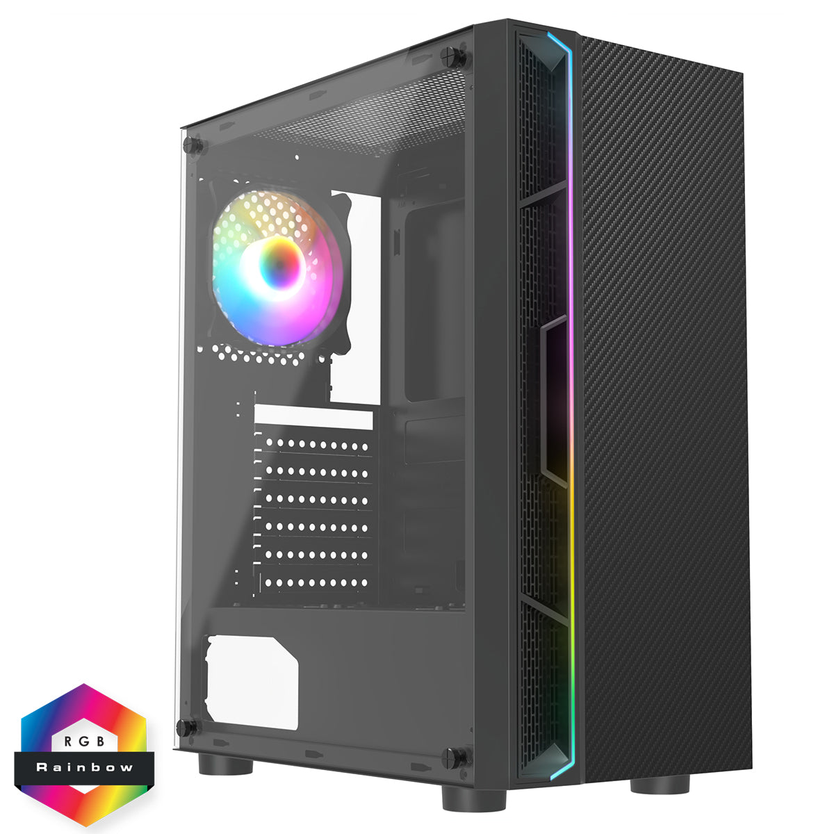 CiT Galaxy Black Mid-Tower Gaming Case with Tempered Glass