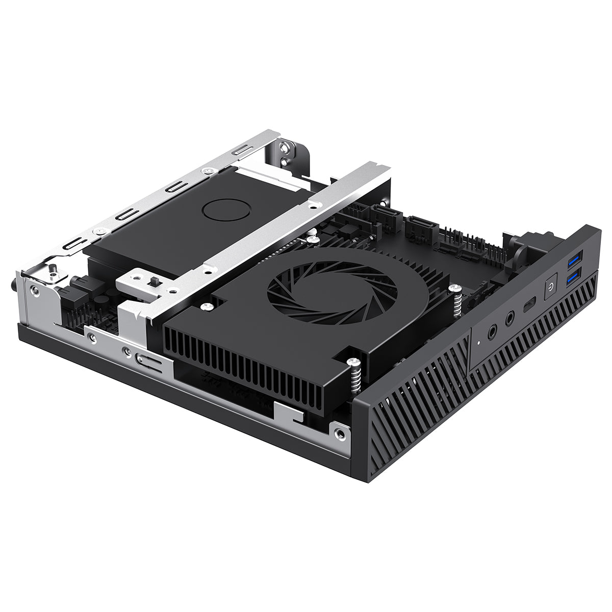 CiT LT100 1 Litre USB3.0 Ultra-Thin Mini-ITX Computer Case With 120W Laptop Adpater CPU Cooler  WIFI Antenna 5cm Included - Destello
