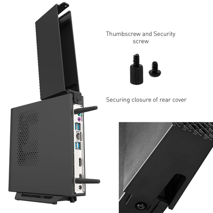 CiT LT100 1 Litre USB3.0 Ultra-Thin Mini-ITX Computer Case With 120W Laptop Adpater CPU Cooler  WIFI Antenna 5cm Included - Destello