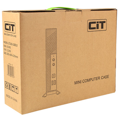 CiT LT100 1 Litre USB3.0 Ultra-Thin Mini-ITX Computer Case With 120W Laptop Adpater CPU Cooler  WIFI Antenna 5cm Included - Destello