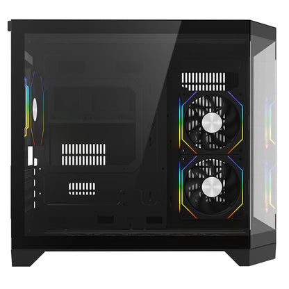CiT Mars Black Micro-ATX Gaming Case With Dual Chamber Panoramic Tempered Glass With 3 x 120mm CiT Eclipse Infinity ARGB Fans CiT
