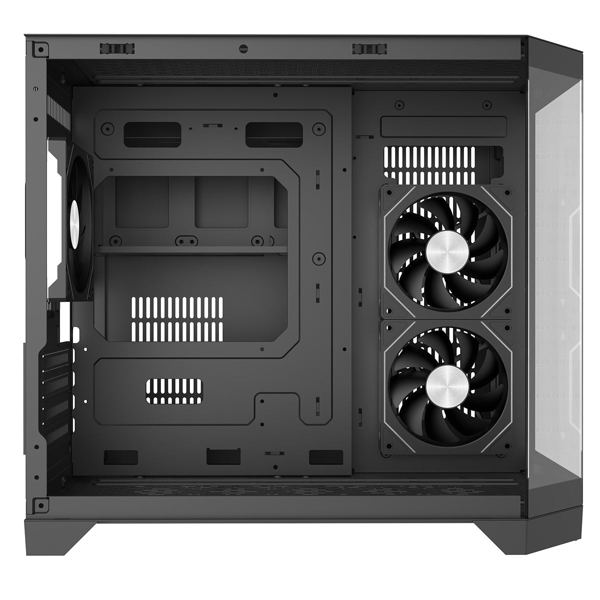 CiT Mars Black Micro-ATX Gaming Case With Dual Chamber Panoramic Tempered Glass With 3 x 120mm CiT Eclipse Infinity ARGB Fans CiT