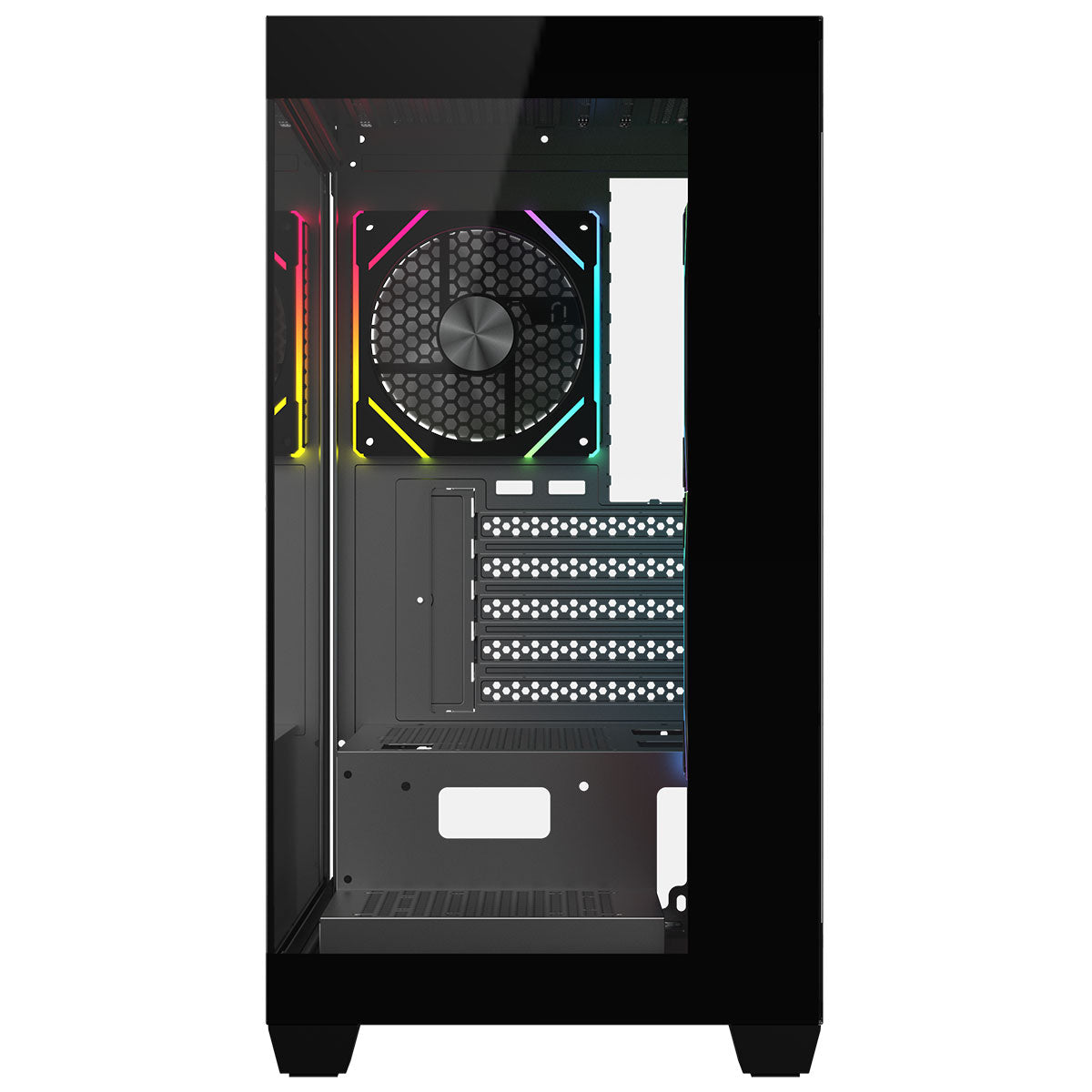 CiT Mercury Black Micro-ATX Gaming Case With Two-Sided Tempered Glass and Power Supply Shroud With 3 x 120mm Infinity PWM ARGB Fans CiT