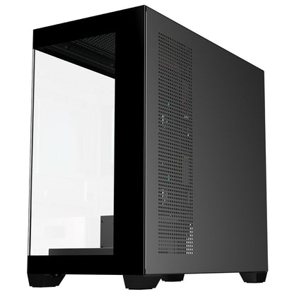 CiT Mercury Black Micro-ATX Gaming Case With Two-Sided Tempered Glass and Power Supply Shroud With 3 x 120mm Infinity PWM ARGB Fans CiT