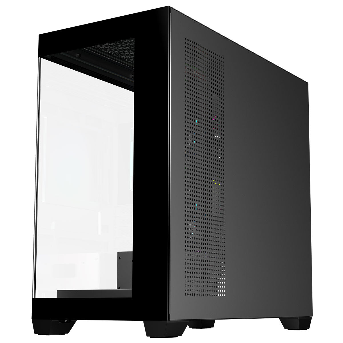 CiT Mercury Black Micro-ATX Gaming Case With Two-Sided Tempered Glass and Power Supply Shroud With 3 x 120mm Infinity PWM ARGB Fans