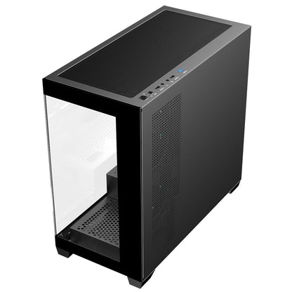 CiT Mercury Black Micro-ATX Gaming Case With Two-Sided Tempered Glass and Power Supply Shroud With 3 x 120mm Infinity PWM ARGB Fans CiT