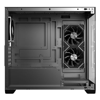 CiT Mercury Black Micro-ATX Gaming Case With Two-Sided Tempered Glass and Power Supply Shroud With 3 x 120mm Infinity PWM ARGB Fans CiT