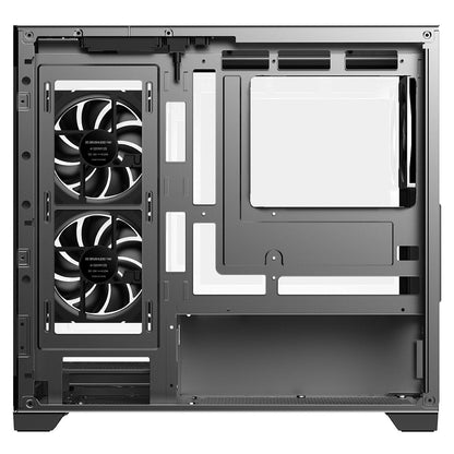 CiT Mercury Black Micro-ATX Gaming Case With Two-Sided Tempered Glass and Power Supply Shroud With 3 x 120mm Infinity PWM ARGB Fans CiT