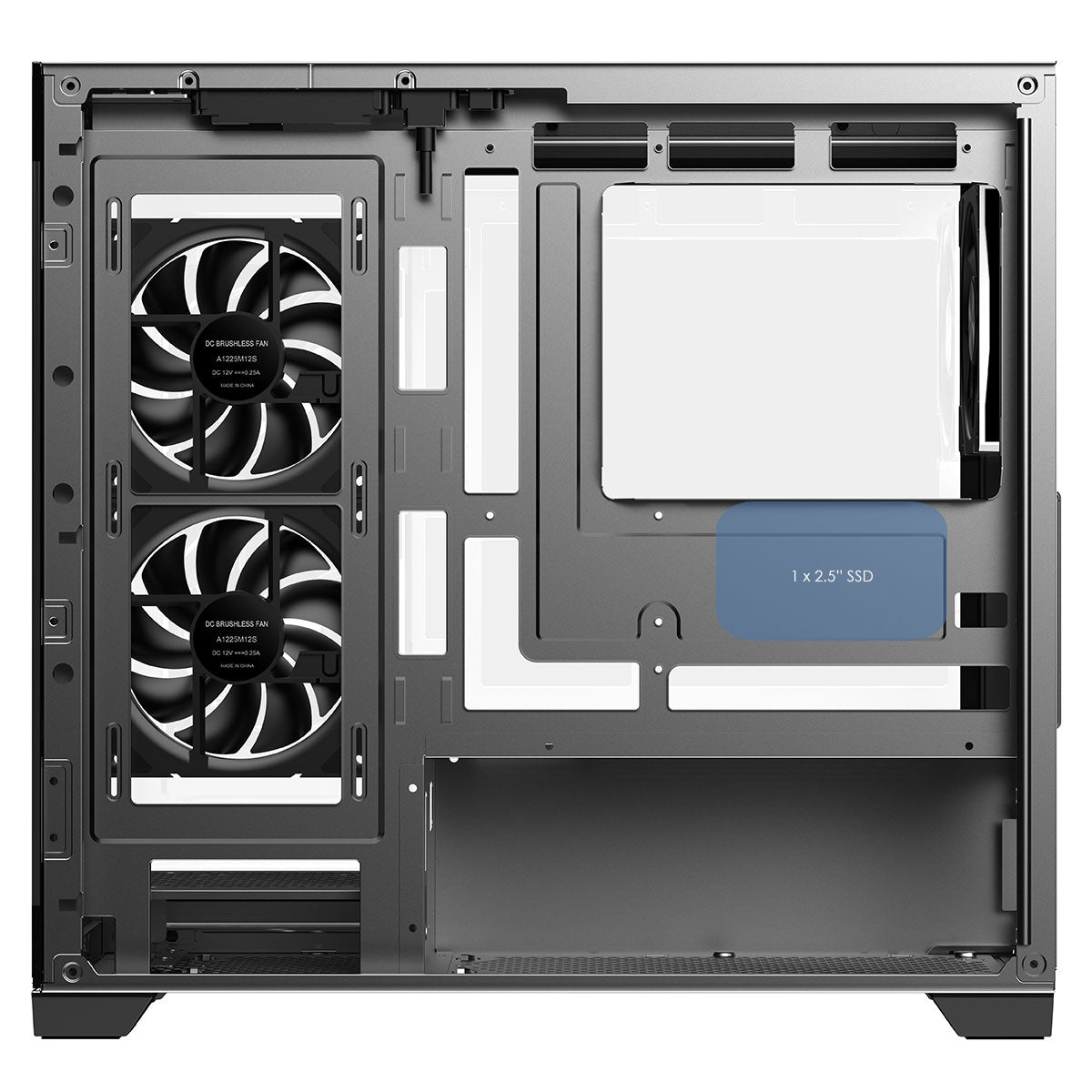 CiT Mercury Black Micro-ATX Gaming Case With Two-Sided Tempered Glass and Power Supply Shroud With 3 x 120mm Infinity PWM ARGB Fans