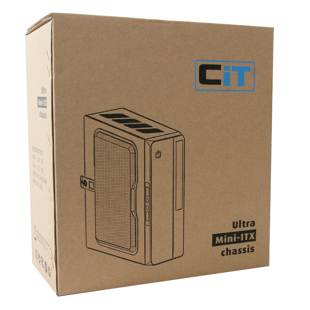 CiT MTX-007B Mini ITX Case 180W PSU Black Interior VESA Mountable