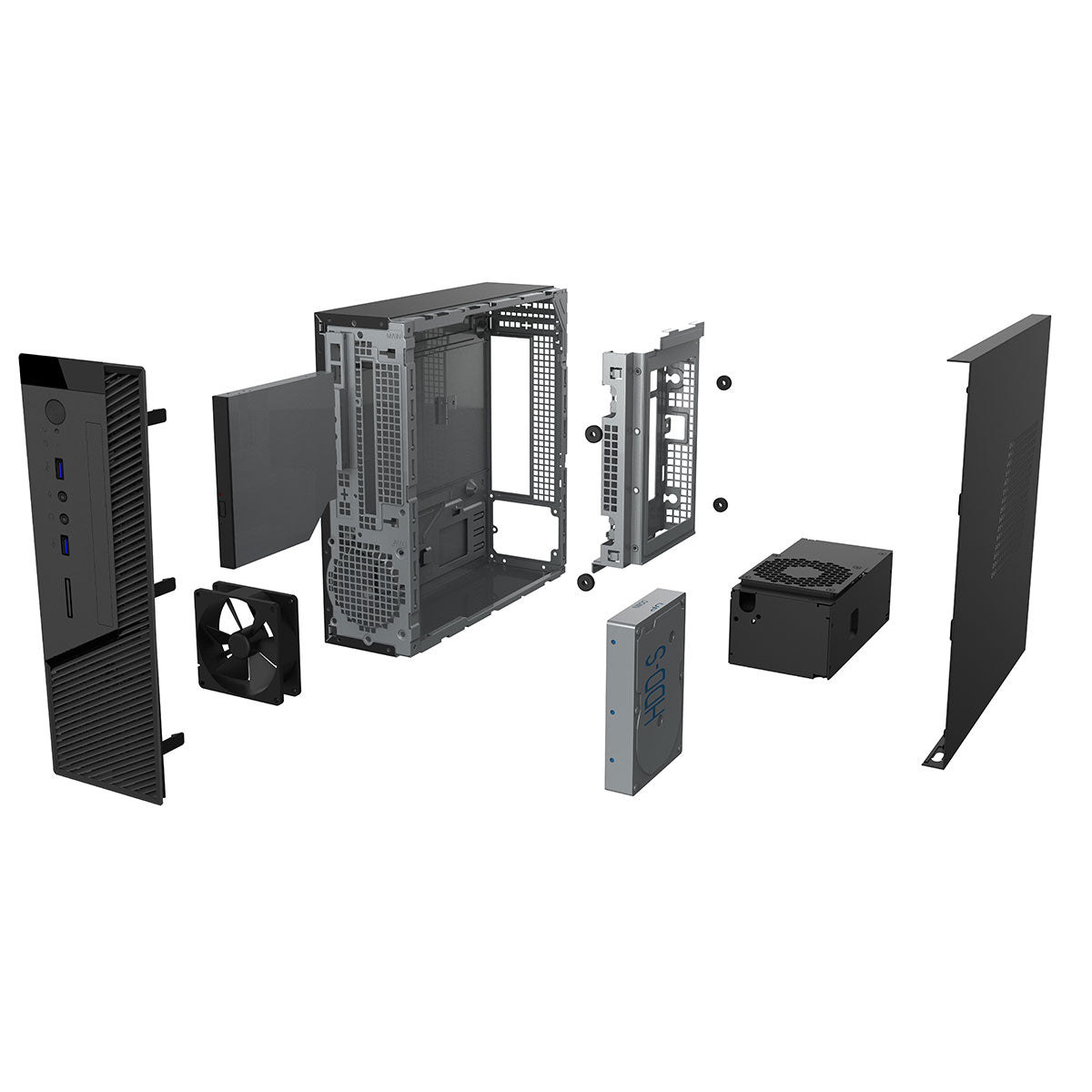CiT MTX-008B Mini-ITX Desktop  Tower with 300w TFX Bronze 80 PSU  Black - Destello
