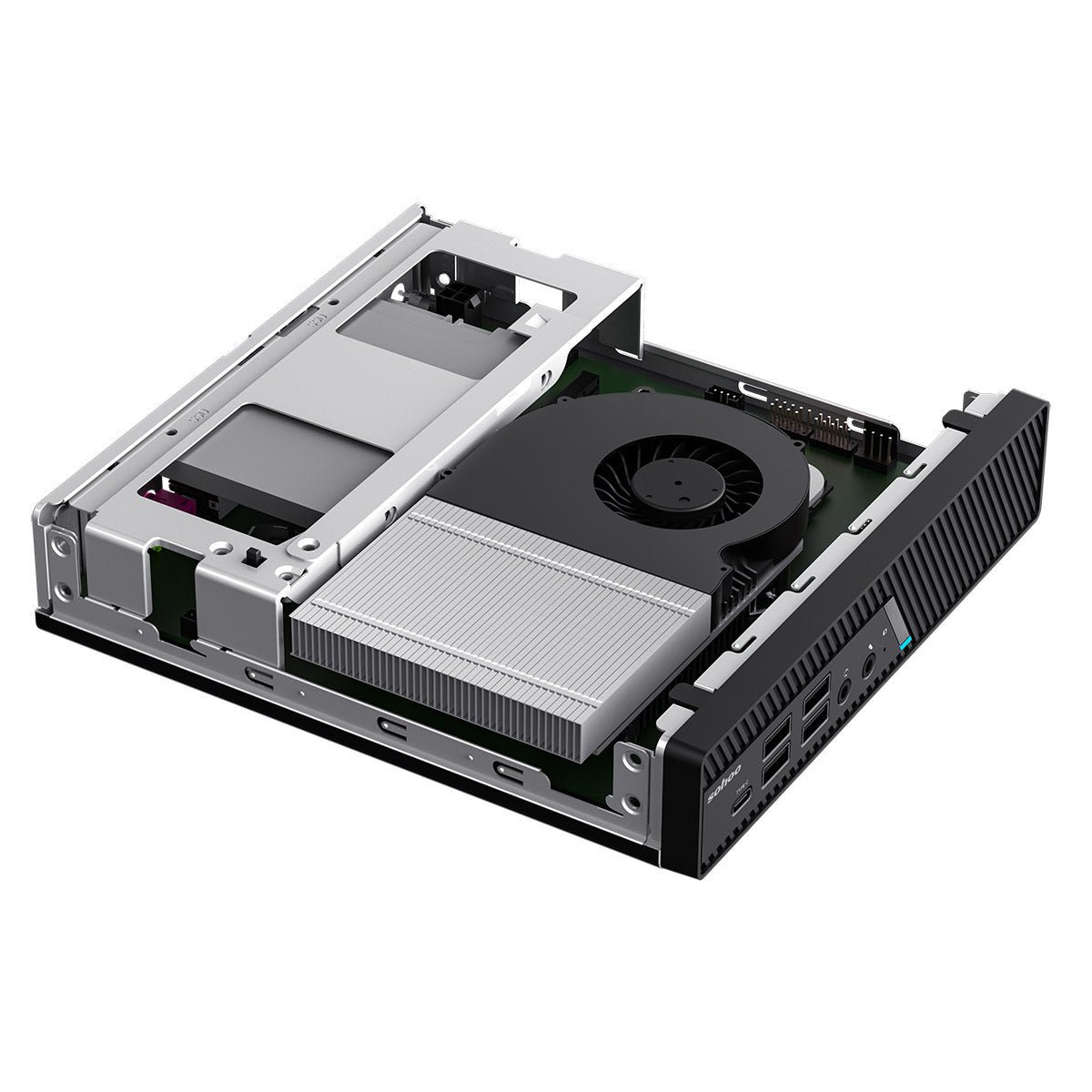 CiT N150C 1 Litre USB Type C Ultra-Thin Mini-ITX Computer Case With 120W Laptop Adpater CPU Cooler WIFI Antenna 5cm Included - Destello