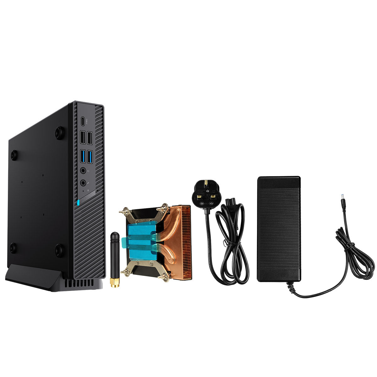 CiT N150C 1 Litre USB Type C Ultra-Thin Mini-ITX Computer Case With 120W Laptop Adpater CPU Cooler WIFI Antenna 5cm Included - Destello