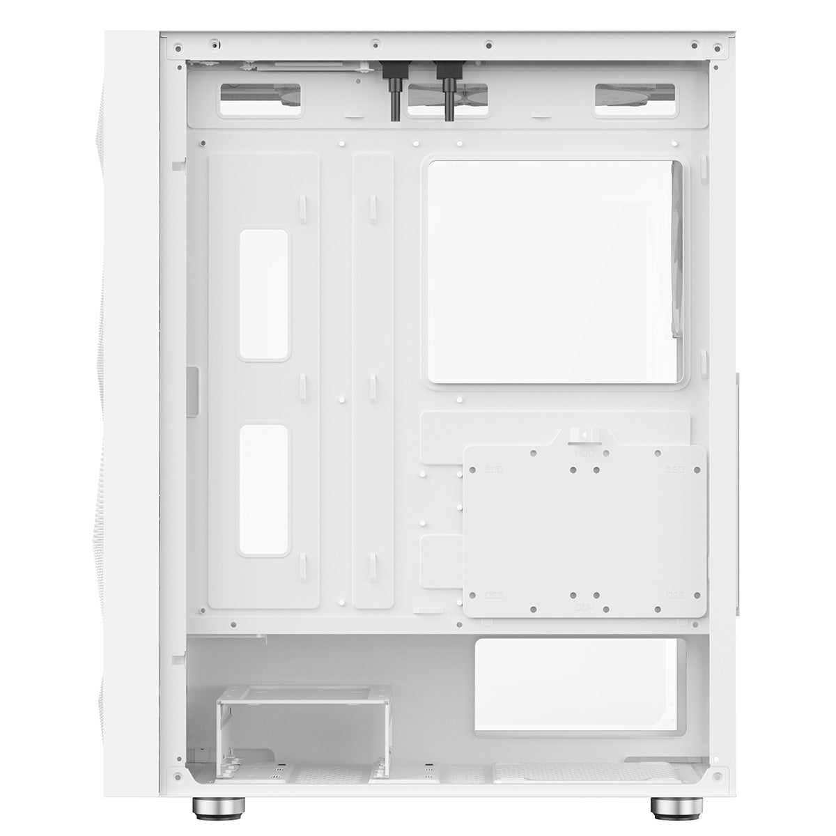 CiT Phantom XL White E-ATX Gaming Case with Crinkled Metal Mesh Front Tinted Tempered Glass Side 6 x Inner-Ring ARGB Fans 6-Port Hub CiT