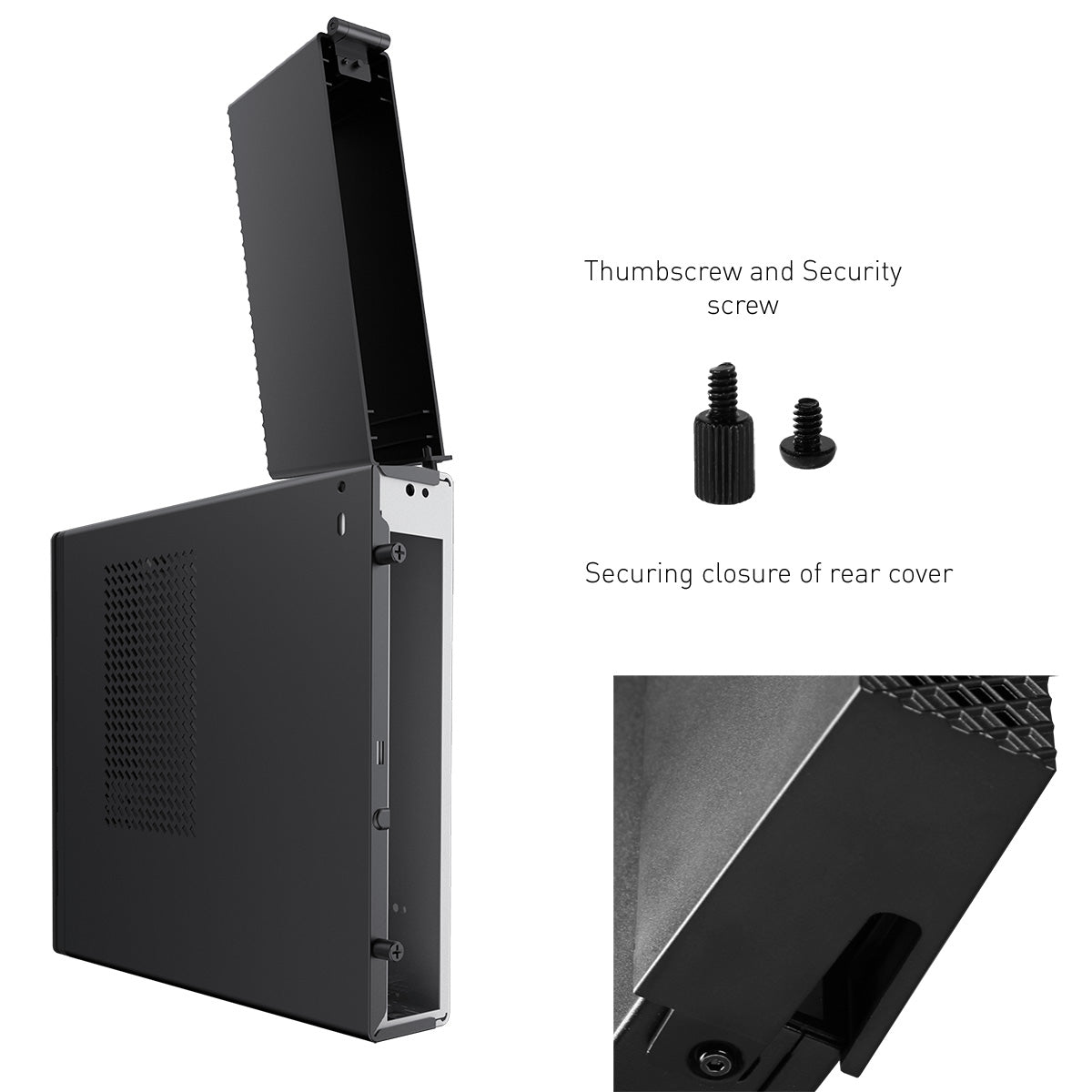 CiT S1i 1 Litre USB 3.X Type C Ultra-Thin Mini-ITX Computer Case With 120W Laptop Adpater CPU Cooler WIFI Antenna Included - Destello