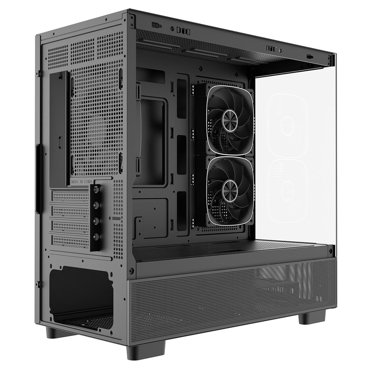 CiT Solar Black Micro-ATX Gaming Case With Two-Sided Tempered Glass and 3 x 120mm PWM ARGB Fans With 6-Port Hub Included CiT