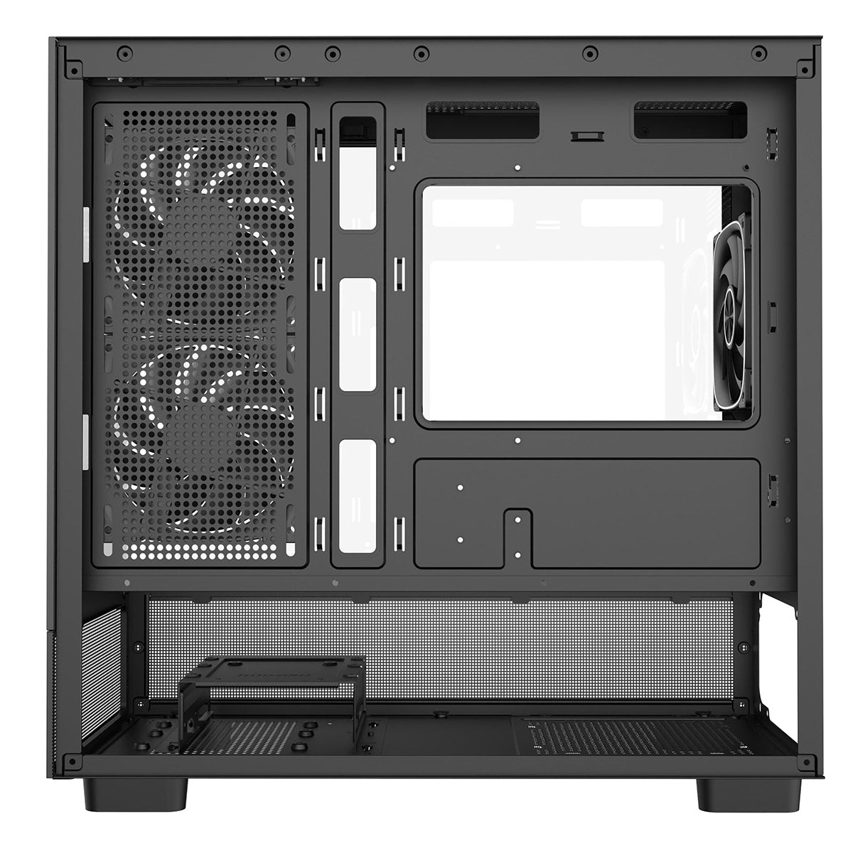 CiT Solar Black Micro-ATX Gaming Case With Two-Sided Tempered Glass and 3 x 120mm PWM ARGB Fans With 6-Port Hub Included CiT