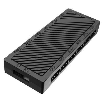 CiT Solar Black Micro-ATX Gaming Case With Two-Sided Tempered Glass and 3 x 120mm PWM ARGB Fans With 6-Port Hub Included CiT