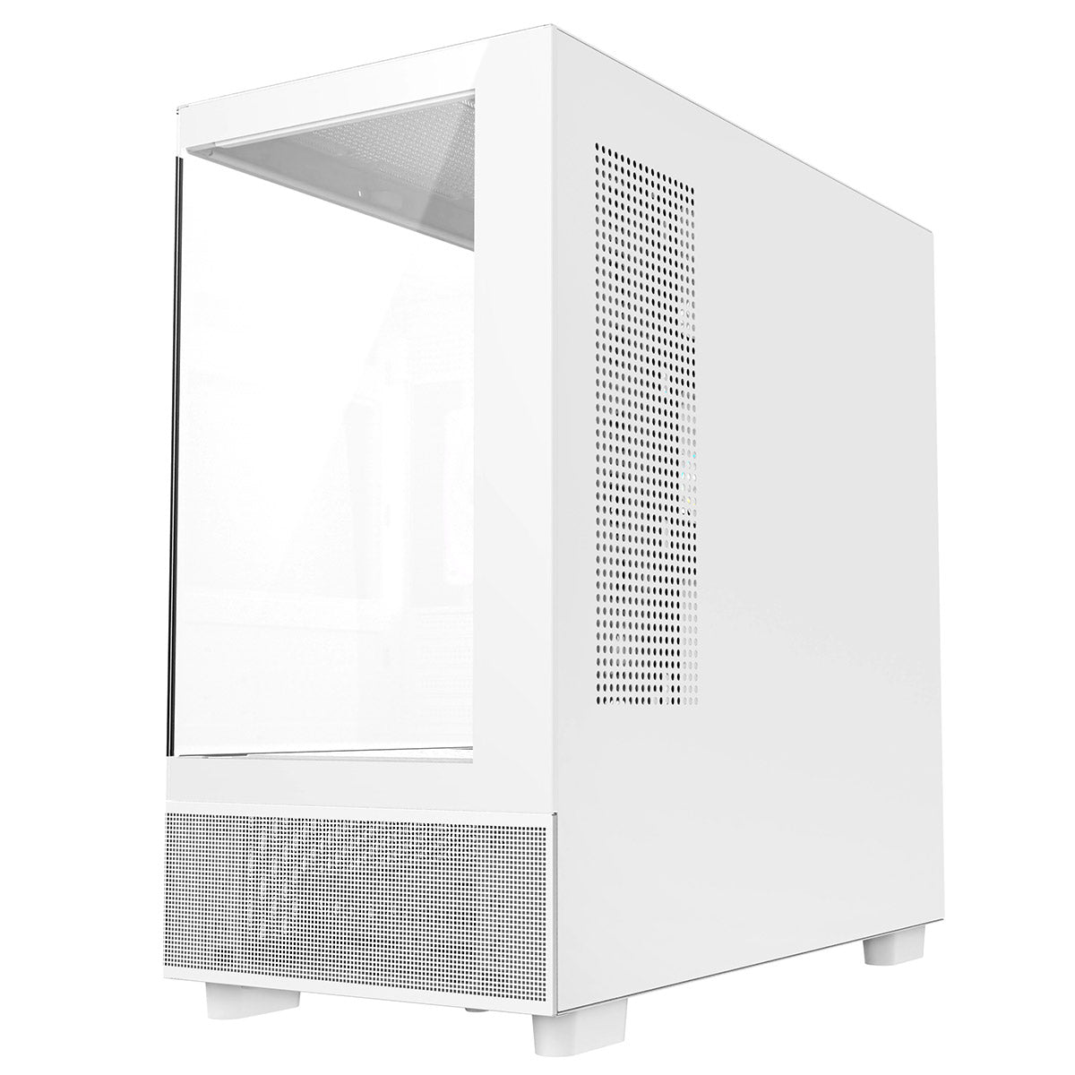 CiT Solar White Micro-ATX Gaming Case With Two-Sided Tempered Glass and 3 x 120mm PWM ARGB Fans With 6-Port Hub Included CiT