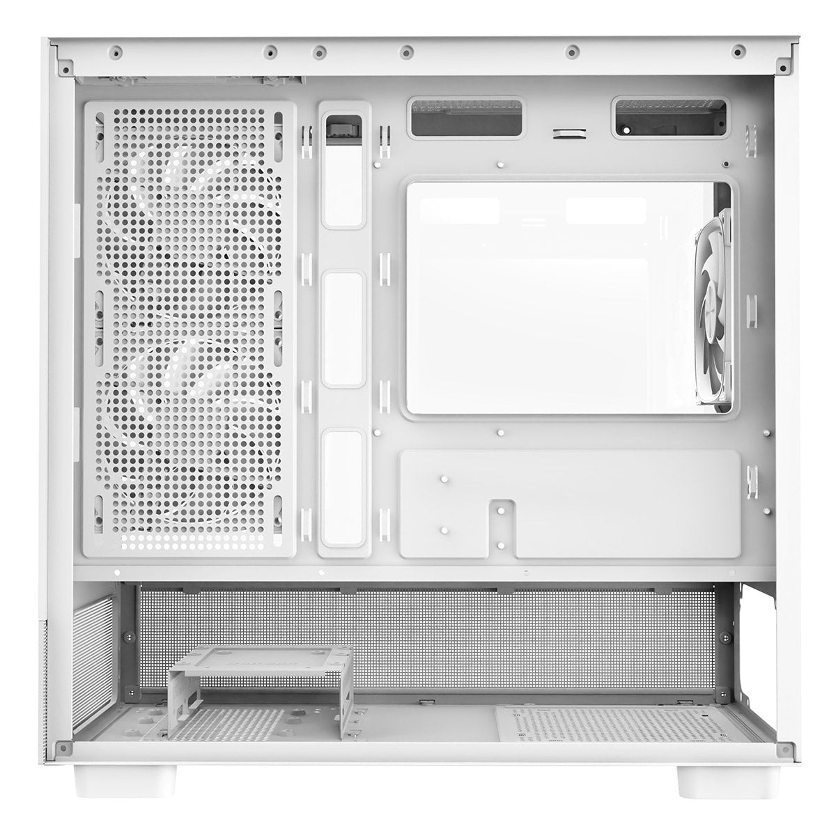 CiT Solar White Micro-ATX Gaming Case With Two-Sided Tempered Glass and 3 x 120mm PWM ARGB Fans With 6-Port Hub Included