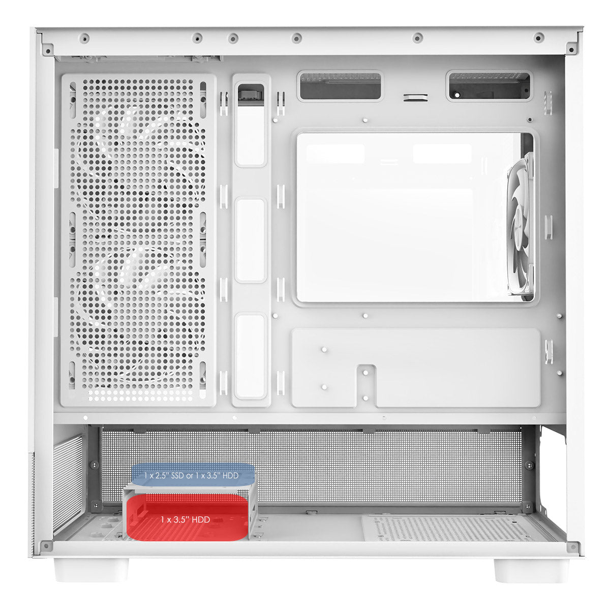 CiT Solar White Micro-ATX Gaming Case With Two-Sided Tempered Glass and 3 x 120mm PWM ARGB Fans With 6-Port Hub Included