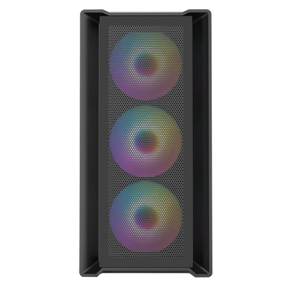 CiT Vento Black Micro-ATX PC Gaming Case with 4 x 120mm ARGB PWM Fans Included 1 x 6-Port Fan Hub Tempered Glass Side Panel CiT