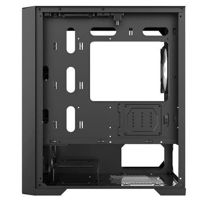 CiT Vento Black Micro-ATX PC Gaming Case with 4 x 120mm ARGB PWM Fans Included 1 x 6-Port Fan Hub Tempered Glass Side Panel CiT
