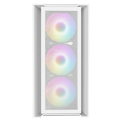 CiT Vento White Micro-ATX PC Gaming Case with 4 x 120mm ARGB PWM Fans Included 1 x 6-Port Fan Hub Tempered Glass Side Panel CiT
