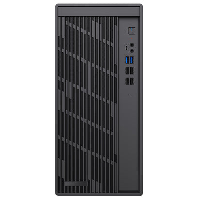 CiT Workstation Tower Micro-ATX Office PC Case With Type C USB3.2 and 80mm Rear Black PWM FDB Fan Included CiT